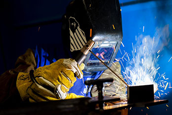 a man welding