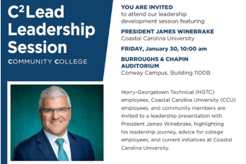 HGTC to Host Leadership Development Session Featuring CCU President James Winebrake